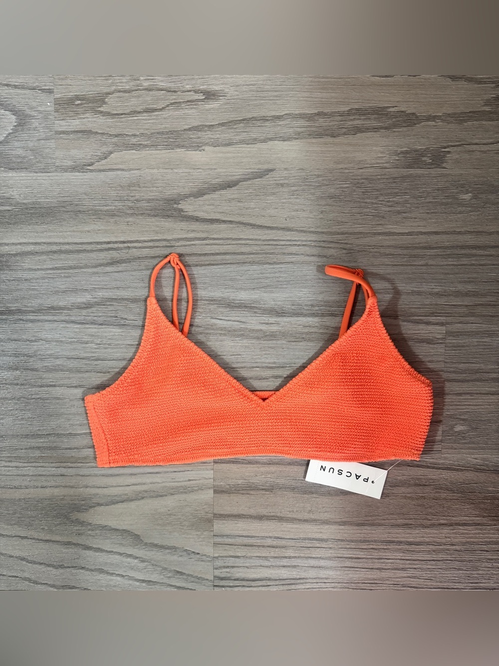 NWT Orange PACSUN Textured Bikini Top Woman’s Size Small